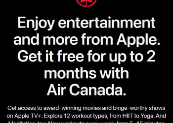Enjoy Two Months of Free Apple TV+ Fitness+ with Air Canada-Offer