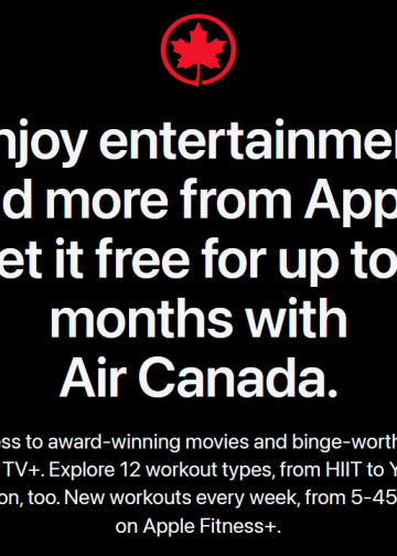 Enjoy Two Months of Free Apple TV+ Fitness+ with Air Canada-Offer