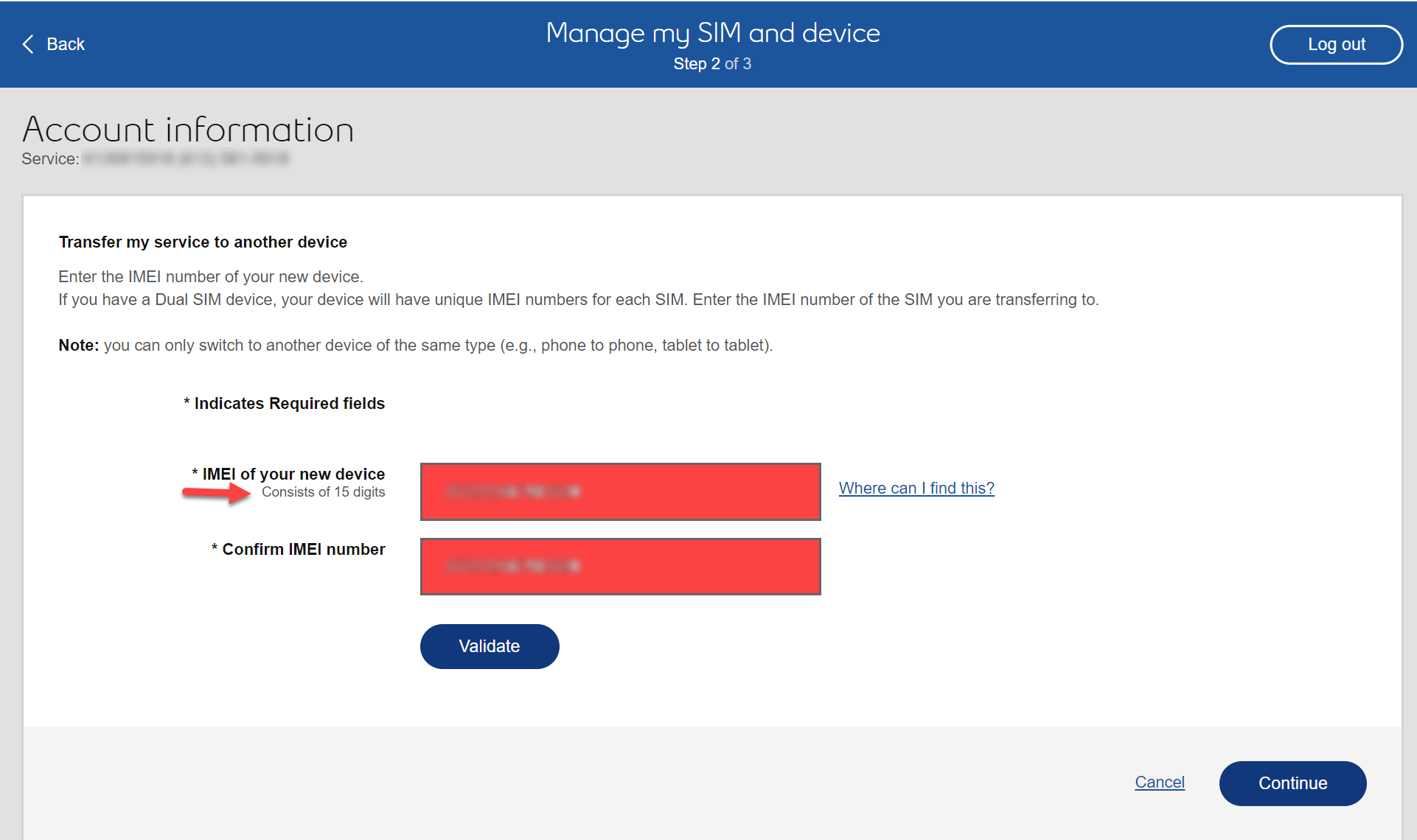 Bell Support-Transfer to a new eSim-Find and enter new eSim IMEI number